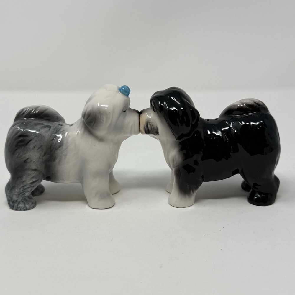 Westland Giftware Mwah Magnetic Old English Sheepdogs Salt and Pepper Shaker Set